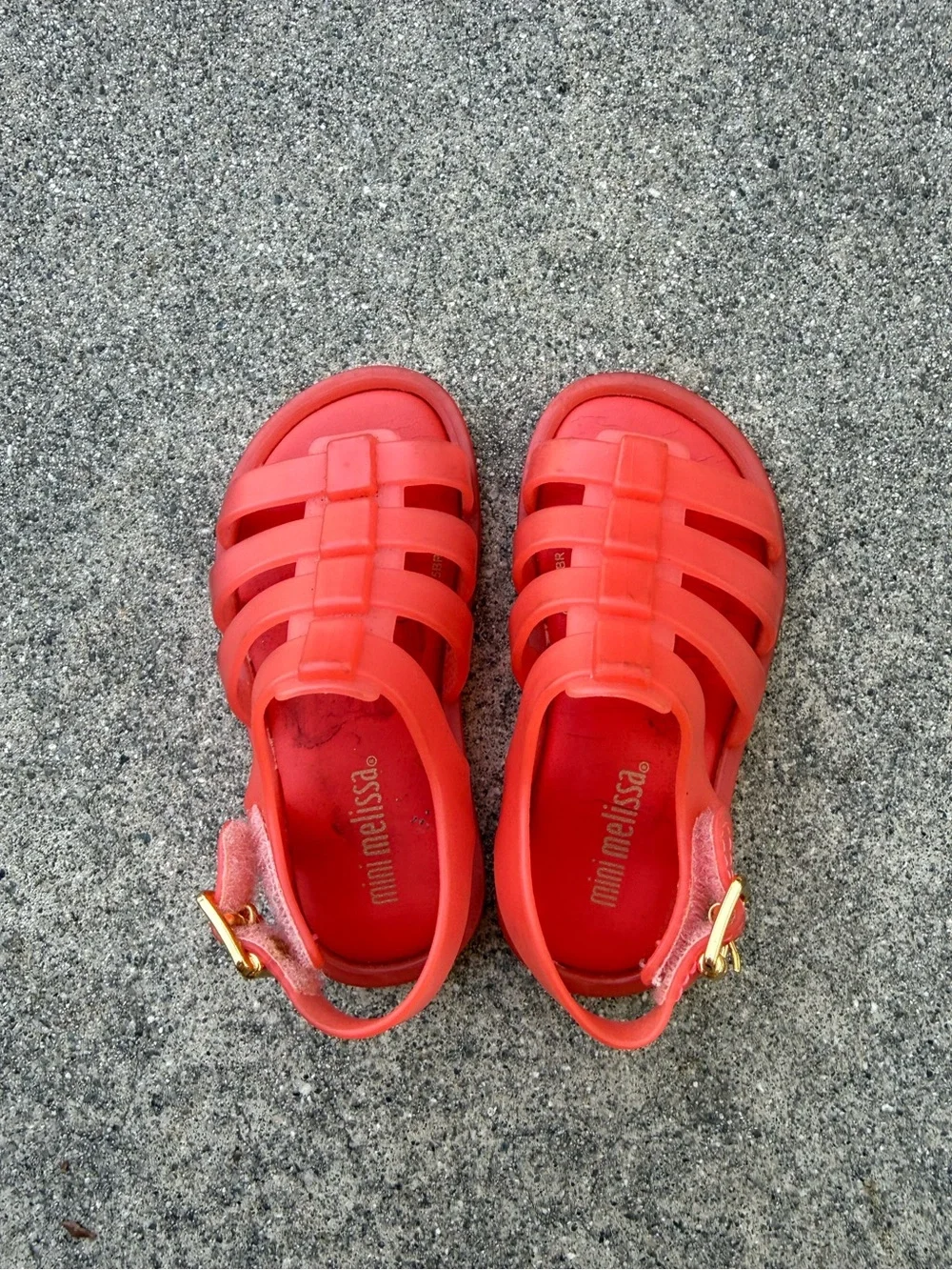 Mini Melissa Coral Jelly PVC Sandals Baby Girl Size 6 Strappy Flox Fox Jellies